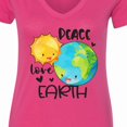 thumbnail image 4 of Inktastic Earth Day Peace Love Earth Women's V-Neck T-Shirt, 4 of 5