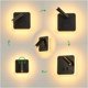 thumbnail image 5 of Lámpara de noche cuadrada, luz de lectura led, luz de pared giratoria multifuncional con interruptor negro, luz cálida para dormitorio, pasillo, etc., adecuada para sala de estar, pasillo, lámpara de, 5 of 5