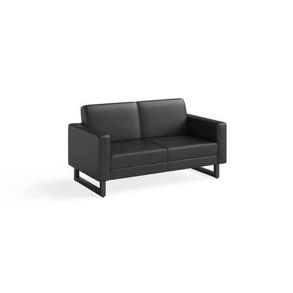 Safco® Mirella Lounge Settee, Black/Black