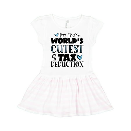 

Inktastic I m the World s Cutest Tax Deduction Blue Hearts Gift Toddler Girl Dress