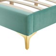 thumbnail image 7 of Platform Bed Frame, Queen Size, Velvet, Blue, Modern Contemporary Urban Design, Bedroom Master Guest Suite, 7 of 7