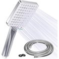 thumbnail image 1 of Hand Shower With 1.5 M Stainless Steel Hose, Square Jet Types, Large Shower Head, Water-saving, High-pressure Chrome, Universal Shower Head Shower Hea, 1 of 4