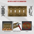 thumbnail image 3 of ENERLITES Quad Toggle Light Switch Metal Cover Plate, Stainless Steel Wall Plate, Corrosion Resistant, Standard Size 4-Gang 4.50" x 8.19", 7714-AB, Antique Brass, 3 of 5