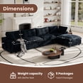 thumbnail image 4 of The Magic Home Modular Sectional Sofa, 157" Oversized L Shaped Sofa, Plush Deep Seat Cloud Sofa Couch for Living Room,Apartment, Couch Cushion Covers Removable ( Black Couch, 4 Seat with Ottoman), 4 of 13
