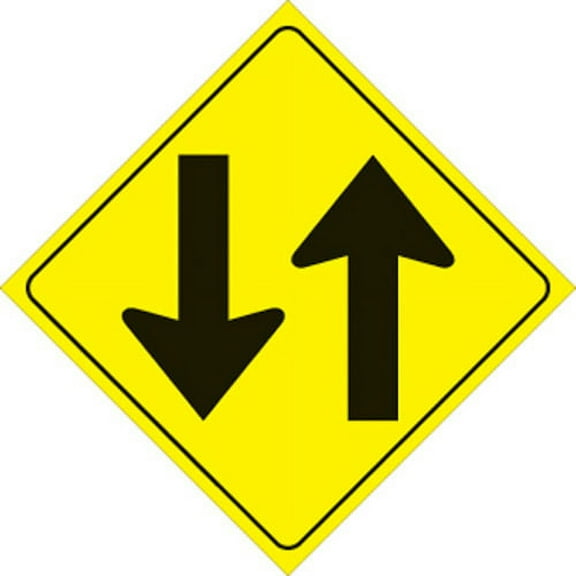 Yellow Plastic Reflective Sign 12 Inch - Two Way