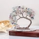 thumbnail image 1 of Black Árbol de dinero de cristal coloreado hecho a mano para la buena suerte, salud y riqueza, figura de bonsái en losa de ágata natural, 1 of 4