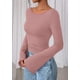 thumbnail image 3 of Top Corto de Manga Larga PRETTYGARDEN para Mujer en Rosa Polvoriento XS, 3 of 9