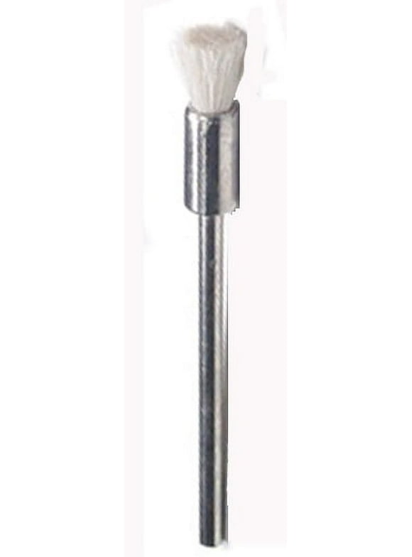 JEWELERS BRISTLE BRUSH, WHITE-SOFT 1/4" trim -with 2.3mm mandrel One dozen. This offering is for 2 units.