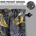 thumbnail image 5 of Kitchen Curtains 24 Inch Short - 3 Panel Set, Rod Pocket Window Curtain with Tropical Leaf Botanical Print, 100% Polyester for Farmhouse, Cafe, Kitchen, Bedroom, Easy Wash, 5 of 6