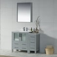 thumbnail image 2 of 42" Freestanding Bathroom Vanity with Side Cabinet & Ceramic Sink & Mirror - Metal Grey, 2 of 6