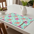 thumbnail image 6 of Placemat, Pioneer Flower Floral Print Pattern Place Mats Table Mat Set Of 2, PVC Washable Placemats for Party Kitchen Dining Decoration, 18x12 Inch, Fade Resistant, 6 of 6