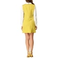 thumbnail image 3 of Allegra K Robe de Noël pour Femme Peter Pan Années 60 à Blocs de Couleur Mini à Manches Longues Robes TG Jaune, 3 of 8