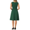 thumbnail image 3 of INSPIRE CHIC Women's Sleeveless Sheath Dress Costume Boat Neck Casual Office Dresses M Dark Green, 3 of 6