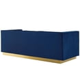 thumbnail image 3 of Ergode Sanguine 3 Piece Vertical Channel Tufted Upholstered Performance Velvet Set - Navy, 3 of 5