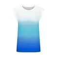 thumbnail image 4 of QUINDOS Débardeurs Femme Gym Bleu Pâle Été Mode Décontractée Col Rond Sans Manches T-shirt Hauts Blouse Camisoles Femme, 4 of 4