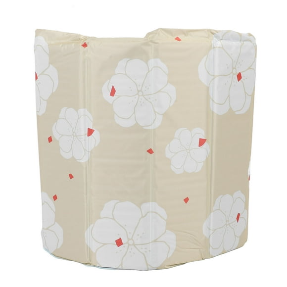 Portable Bathtub, PVC Floral Pattern Ice Hot Universal Soaking Bath Tub Foldable Ice Bath Tub for Adults Athletes Home Outdoor