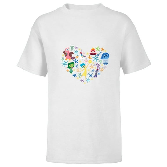 Disney and Pixar’s Inside Out Emotions Heart - Short Sleeve T-Shirt for Kids – Customized-White
