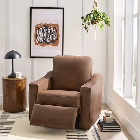 BETTER HOMES & GARDENS ALLEN PUSH-BUTTON POWER RECLINER CHAIR, COCOA FAUX LEATHER