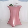 thumbnail image 4 of Efavormart 32" - Dia Rose Gold Premium Metallic Spandex Highboy Cocktail Table Cover - Perfect for Wedding Ceremonies, Hotels, Coffee House, Indoor and Outdoor Events, Holiday Parties, 4 of 11