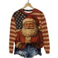 thumbnail image 5 of Women’s Retro Christmas Cartoon Print Round Neck Hoodie Casual Fall Winter Sweatshirt Fun Holiday Light Graphic Pullover Comfortable Xmas Novelty Gift Top, 5 of 7