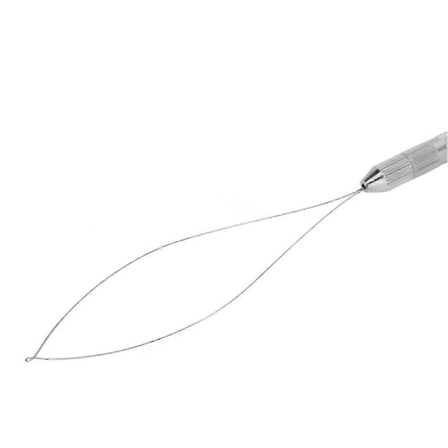 Hair Extension Tools Alloy Threader Pulling Hook Loop for Professional Hairdressing Accessory Silver