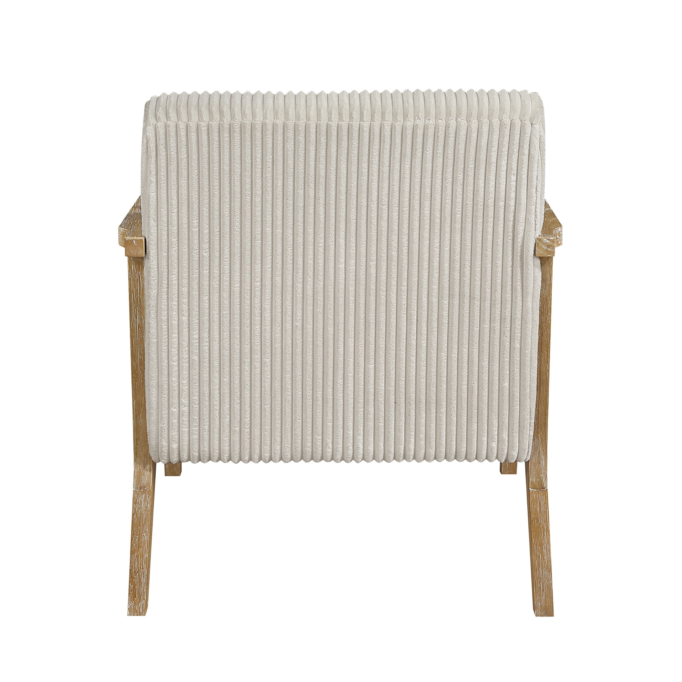 OakvillePark Papyrus Solid Rubberwood Frame Corduroy Accent Chair, Beige