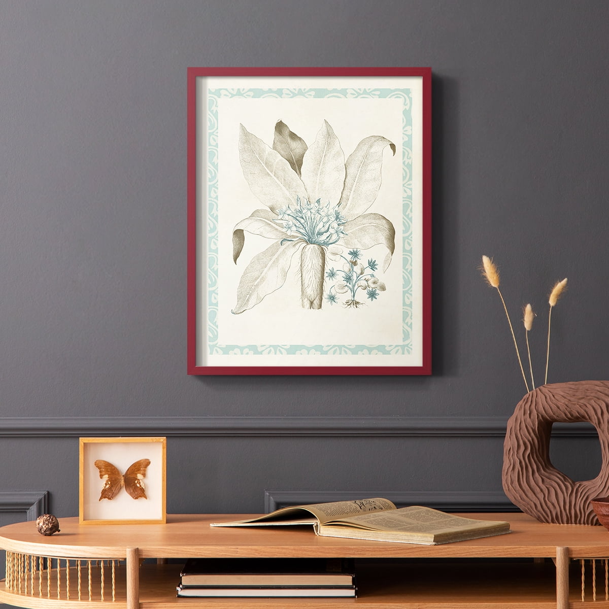 Willow Blue Besler V Framed Print - Solid Wood in Single Picture Frame Solid Wood 2 Framed Print