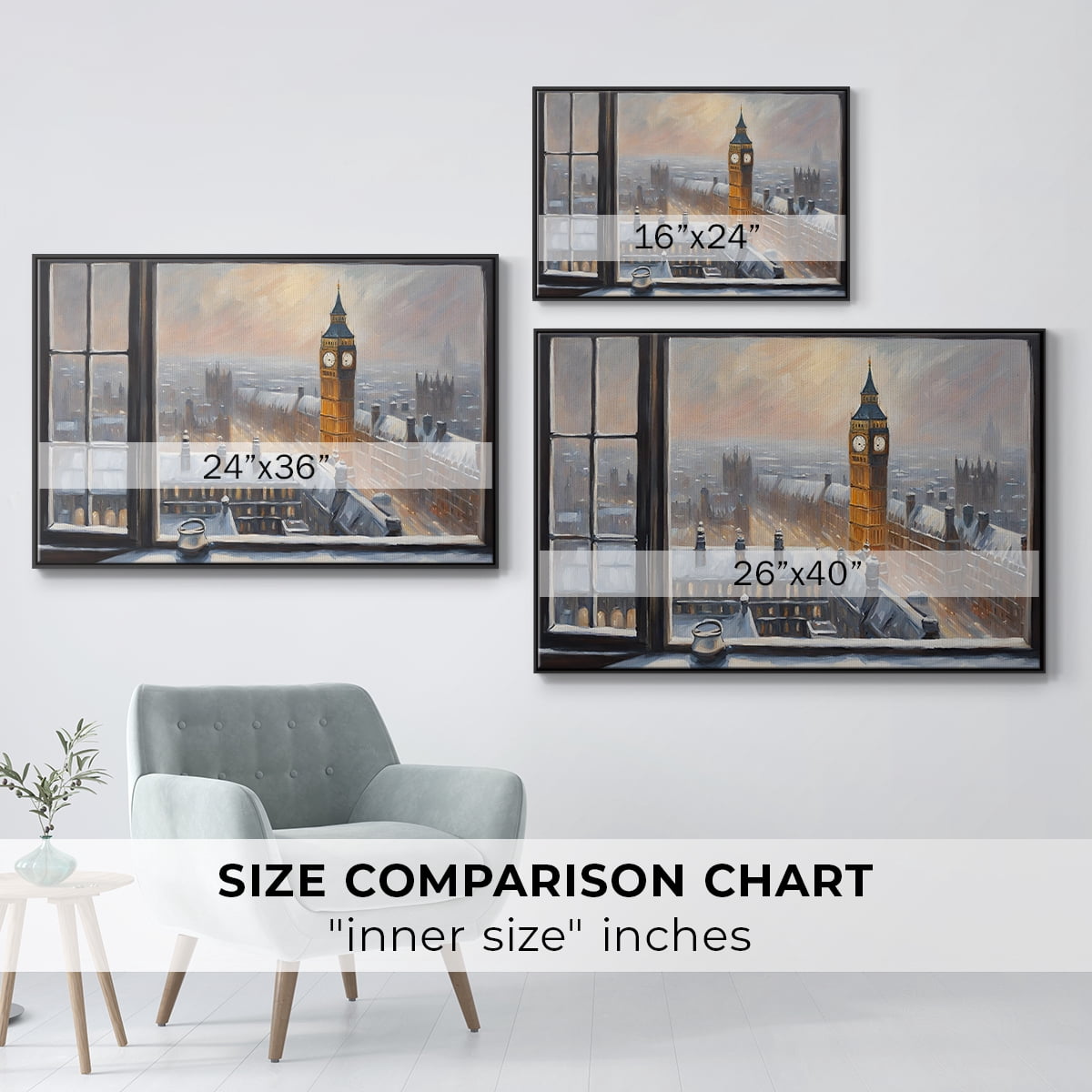 Vintage Landscape-CCXVII By Wexford Home Framed in Black Wood Gallery Wrapped Canvas 17 in. x 25 in.