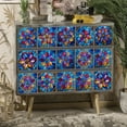 thumbnail image 4 of 24 Pcs Tiles Decals Blue Flowers Tile Wall Stickers 6x6inch Self Adhesive Waterproof Removable Peel and Stick for Kitchen Bathroom Art Decor, 4 of 11