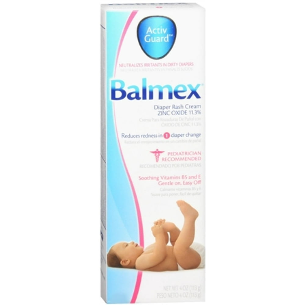 Balmex Zinc Oxide Diaper Rash Cream 4 oz (Pack of 4)
