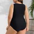 thumbnail image 6 of sovlvnd Summer Sale Women's Plus Size Retro Bow Print Fashionable Swimsuit Conservative Jumpsuit Bodysuit Summer Beach Swimsuit, 6 of 8