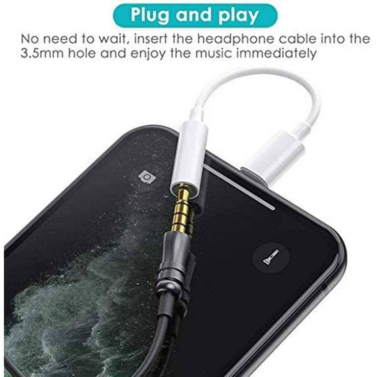 Lightning to 3.5mm Headphone Jack Adapter MFi Certified Audio Connector for  Apple iPhone 11/PRO, X/XR/XS/XS Max, 8/8 Plus, 7/7 Plus, iPod, iPad