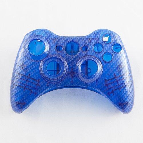 Clear Blue Carbon Fiber Custom Controller Shell for XBOX 360