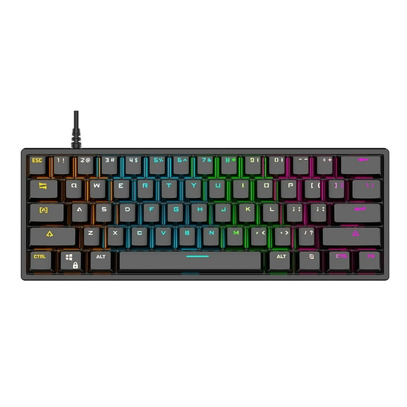 BAJEAL BAJEAL G101 61-Key Wired Mechanical Keyboard with RGB Lighting, Dual-Color Keycaps, and Blue Switches for Enhanced Typing Experience