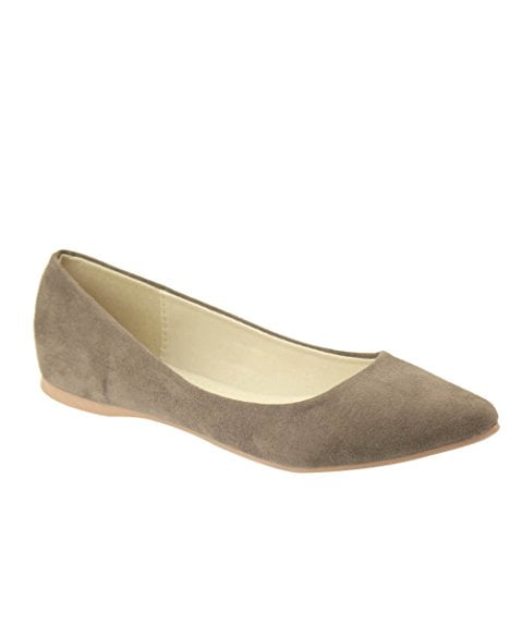 Bella Marie Women's Classic Pointy Toe Ballet PU Slip On Flats Bella Marie Women's Classic Pointy Toe Ballet PU Slip On Flats