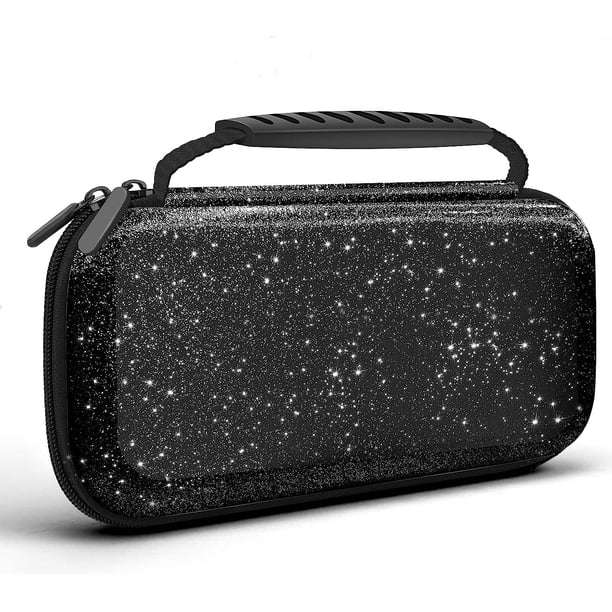 Negro - Estuche de transporte brillante de 1 pieza compatible con Nintendo Switch