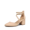 thumbnail image 1 of Zapatos de tacón para mujer DREAM PAIRS en nubuck nude con correa al tobillo y tacón de 5 cm, 1 of 8
