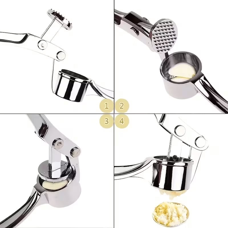 High-quality aluminum alloy garlic mince, convenient garlic and ginger chopper, with cleaning rod, a must-have kitchen tool