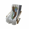 thumbnail image 4 of Moose Soft Flannel Fleece Throw Blanket, Symbolic Northern Fauna with Deer Head Humorous Natural Preservation Image, Cozy Plush for Indoor and Outdoor Use, 50" x 70", Green Brown, by Ambesonne, 4 of 6