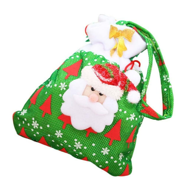 ziyahi Christmas Decor Supplies Cute Cartoon Pattern Xmas Children Candy Storage Bag Package Holder New year Gift