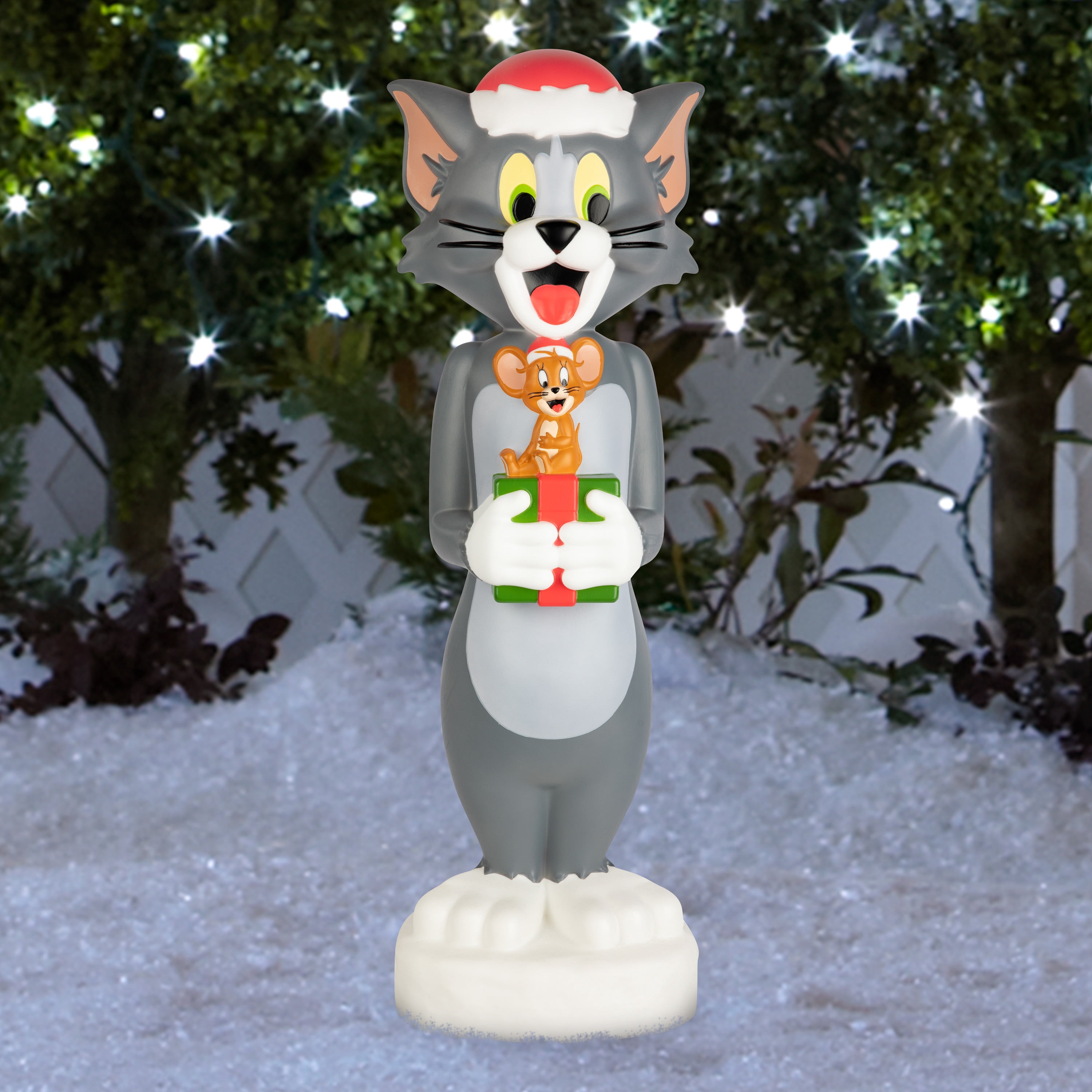 Tom and Jerry Christmas Lighted Blow Mold Outdoor Decor 32-Inch