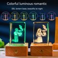 thumbnail image 3 of Luz nocturna cuadrada de cristal tallado interior 3D, decoración de base occidental con Bluetooth, pareja de estudiantes, regalo creativo de cumpleaños y Navidad, 3 of 4