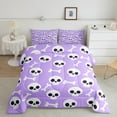 thumbnail image 2 of jejeloiu Funny Halloween Skull Queen Comforter Set,Dog Bone Bedding Sets,Purple White Bedding Comforter Set For Children,Microfiber Bedroom Decor Reversible,3 Pieces, 2 of 8