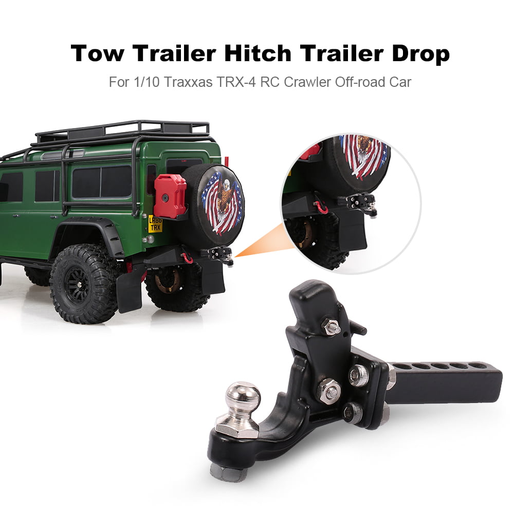 Metal Hitch Trailer Hook for SCX10 90046 Traxxas TRX4 1/10 RC Crawler Car Pstarts RC Accessories Tow Hook Drop Hitch Receiver 
