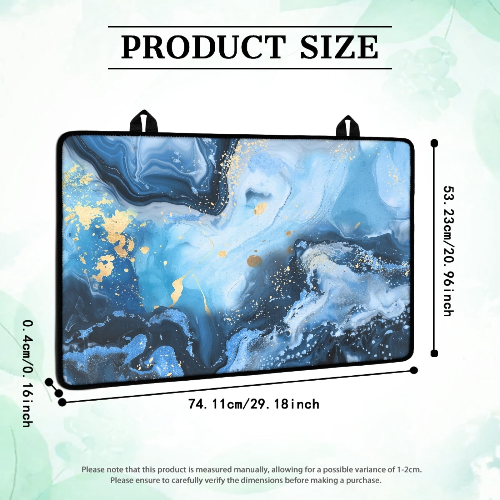 Renewold Ceramic Glass Stove Top Cover for Electric Stove, Non-slip Stove Mat Stovetop Protector Cover Multipurpose Desk Saver Pad for Counter Top, Blue Gold Marble