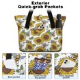 thumbnail image 2 of Tote Bag for Women - White Sunflower Shoulder Bag - Large Utility Work Duffle Bag with Zipper Handbag for Travel, Work, Sprots, 2 of 5
