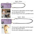 thumbnail image 5 of Wallet Case Compatible with iPhone 13, Classic PU Leather Zipper Pocket Car Key / Cash / Coin / Card Slots Shoulder Strap Kickstand Back Case for iPhone 13, Purple, 5 of 10