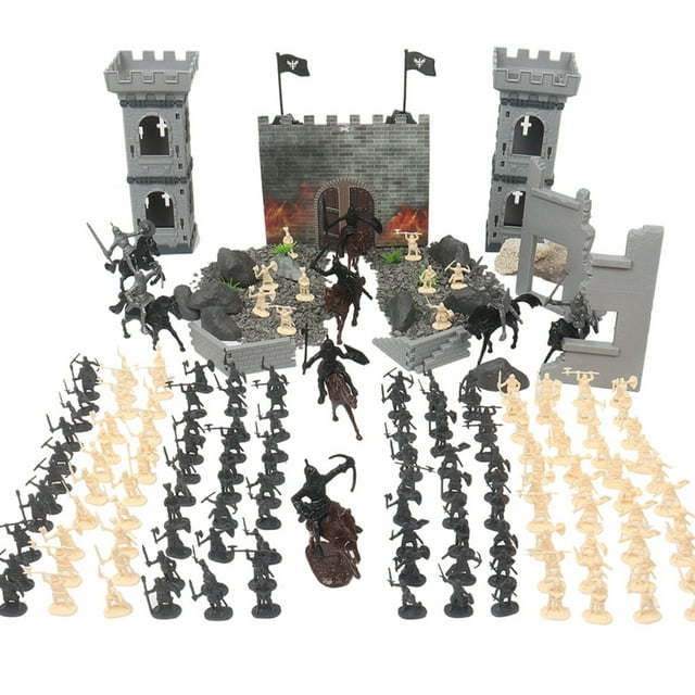 Medieval Knights Toys Figurines Simulation Soldier Static Model Display Toys for Kids Children