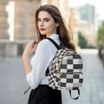 thumbnail image 6 of FORMRS Mini Backpack Purse for Women Quilted Travel Daypack Casual Shoulder Bag, Black and Gray Plaid Pattern, 6 of 7