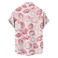 thumbnail image 4 of Ceisia Men's Relaxed Fit Pink-White Gradient Burgundy Shell Print Hawaiian Shirt Short Sleeve Summer Beach Casual Button Down Shirt (S-5XL) Gifts, 4 of 6